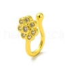 Clear Cubic Zirconia Flower Clip on Nose Rings AJEW-F059-10G-1