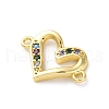 Brass Micro Pave Cubic Zirconia Connector Charms KK-S510-37G-02-2