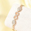 Brass Micro Pave Cubic Zirconia Link Chain Bracelets KK-R217-45G-2
