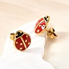 Ladybug 304 Stainless Steel Stud Earrings for Women EJEW-K243-15G-3