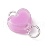 6Pcs 6 Colors Acrylic Bead in Bead Heart Connector Charms PALLOY-JF03342-02-4