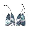 2Pcs Natural Black Lip Shell Pendants FIND-Z079-01F-1