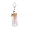 Natural Amethyst Chips inside Glass Wishing Bottle Pendant Decoration HJEW-JM03306-04-4