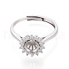 Rhodium Plated 925 Sterling Silver Micro Pave Cubic Zirconia Solitaire Ring Settings STER-T008-18P-2