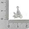Brass Crystal Rhinestone Letter Links Connector Charms KK-S395-06P-A-3