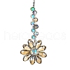 Glass Flower Hanging Suncatchers HJEW-C009-01D-1
