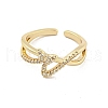 Brass Micro Pave Cubic Zirconia Cuff Rings RJEW-I103-070G-2