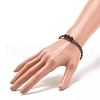 Synthetic Hematite Round Beaded Stretch Bracelet with Cubic Zirconia BJEW-JB07798-02-3