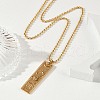 304 Stainless Steel Clear Cubic Zirconia Rectangle Constellation Pendant Necklaces for Women Men NJEW-S435-01G-H-3