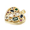 Brass Micro Pave Cubic Zirconia Pendants KK-C094-01A-G-2
