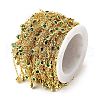 Brass Cubic Zirconia Cable Chains CHC-H112-02G-04-2
