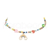 Alloy Enamel Rainbow Pendant Necklace NJEW-JN04348-4