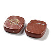 Natural Red Jasper Rectangle with Chakra Sign Figurines Display Decorations DJEW-K025-02E-2