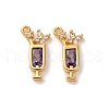 Brass Micro Pave Cubic Zirconia Pendants KK-K382-28G-01-1