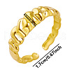 Vintage Stainless Steel Pleated Open Cuff Ring for Women FK3545-2-1