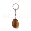 Natural Tiger Eye Teardrop with Spiral Pendant Keychain KEYC-A031-02P-02-3