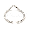 Non-Tarnish 304 Stainless Steel V-shape Open Cuff Ring for Women RJEW-A043-30P-3
