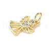 Brass Micro Pave Cubic Zirconia Charms ZIRC-I356-40G-2