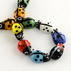Ladybug Handmade Lampwork Beads Strands X-LAMP-R004-04-2