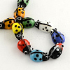 Ladybug Handmade Lampwork Beads Strands X-LAMP-R004-04-2