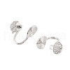 Brass Clip-on Earrings Findings KK-K371-27B-P-3