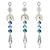 Wire Wrapped Bullet Glas Pendant Decoration HJEW-JM03122-02-2