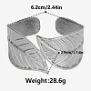 Leaf 304 Stainless Steel Cuff Bangles for Women CM7227-1-2