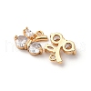 Brass Micro Pave Cubic Zirconia Pendants KK-Z112-10G-2