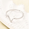 ECG 925 Sterling Silver Cuff Rings for Women RJEW-S631-04P-2