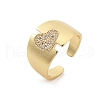 Rack Plating Brass Micro Pave Clear Cubic Zirconia Cuff Rings for Women RJEW-M028-113G-4
