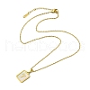Ion Plating(IP) Rectangle with Initial Letter 304 Stainless Steel Pendant Necklace NJEW-R265-04G-T-3