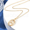 304 Stainless Steel Cubic Zirconia Twelve Constellations Runes Pendant Cable Chain Necklaces for Women NJEW-B121-02G-02-1