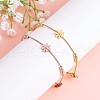 Stainless Steel Daisy Flowers Ankle with Box Chains for Women JA196B-5