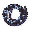 Frosted Transparent Glass Beads Strands GLAA-T032-T6mm-MBB03-2