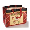 Christmas Theme Tartan Non-woven Fabric Gift Tote Bags with Handle ABAG-G017-01A-3