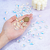 SUPERFINDINGS 50Pcs Faceted Leaf Glass Pendants FIND-FH0010-34A-3