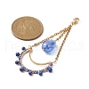 Teardrop Glass Seed & Natural Lapis Lazuli Beads Pendant Decorations HJEW-MZ00024-02-3