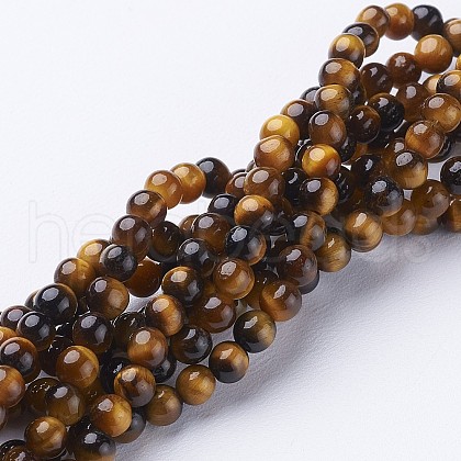 Natural Tiger Eye Beads Strands GSR4MMC014-A-1