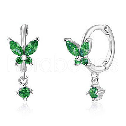 S925 Silver Butterfly Ear Cuffs with Multicolor Zirconia CY9476-10-1