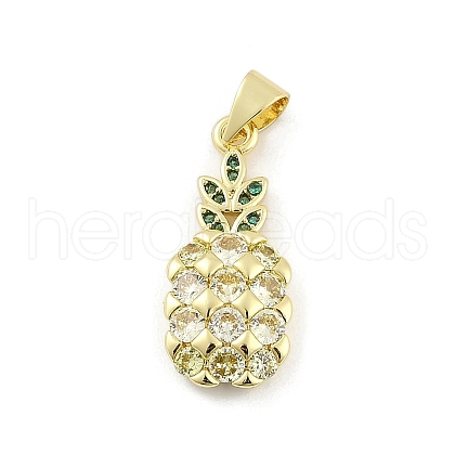 Brass Micro Pave Cubic Zirconia Pendants KK-Z090-01G-02-1
