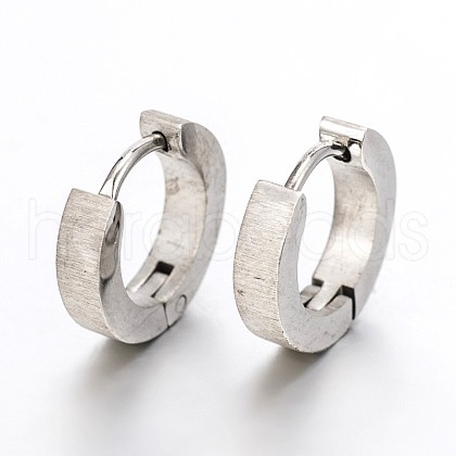 Fashionista Must-Have Unisex 304 Stainless Steel Hoop Huggie Earrings EJEW-G138-173P-1