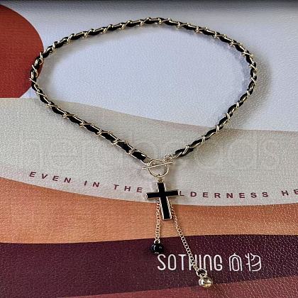 Alloy Black Enamel Tassel Pendant OT Necklaces FS-WG1CDA3-01-1