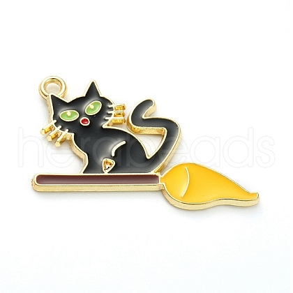 Alloy Enamel Pendants ENAM-M044-09LG-B-1