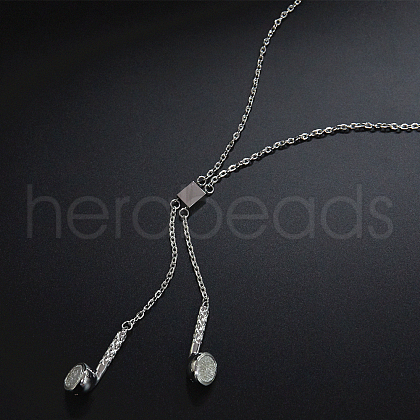 Fashionable Stainless Steel Earphone Pendant Necklaces for Daily Wear IO7350-1