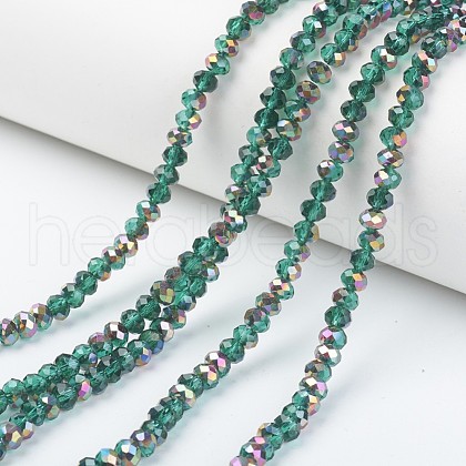 Electroplate Transparent Glass Beads Strands EGLA-A034-T6mm-R18-1