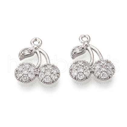 Brass Micro Pave Cubic Zirconia Charms KK-T076-05P-1
