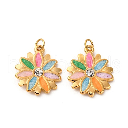 304 Stainless Steel Enamel Pendants STAS-U061-40G-02-1