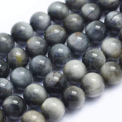 Natural Hawk's Eye Beads Strands G-L478-02-8mm-1