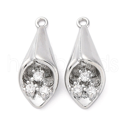 Mother's Day Brass Rhinestone Pendants KK-E793-24P-1