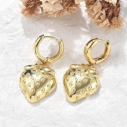 Brass Hoop Earrings Lead Free & Cadmium Free EJEW-R016-08G-01-1